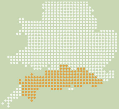 UK map showing dating areas